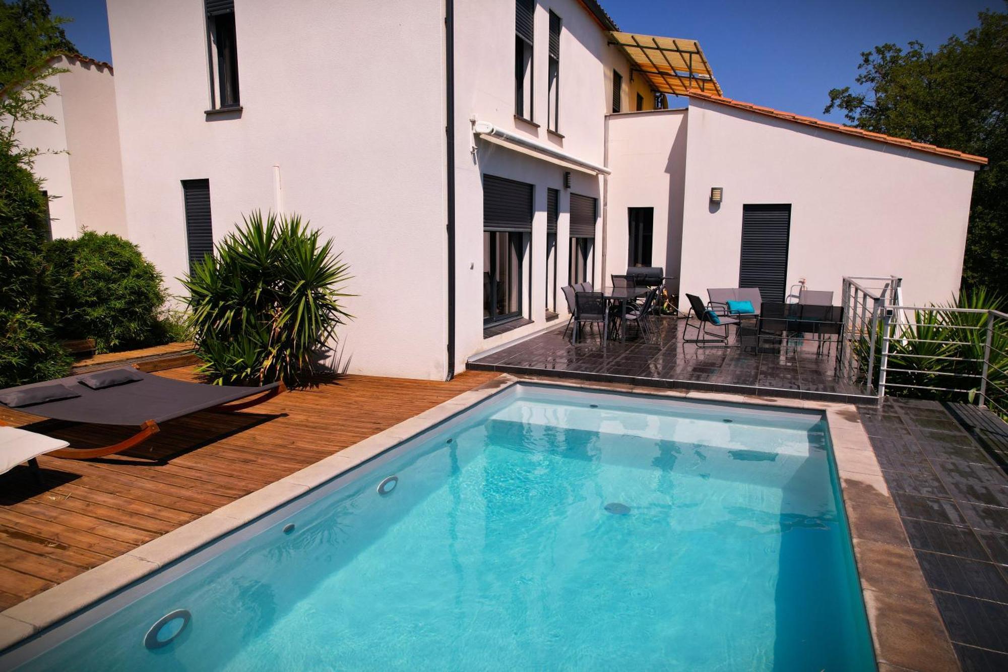 Villa Contemporaine, Jardin Mediterraneen Et Piscine Privee Saint-Jean-Pla-de-Corts Exterior foto